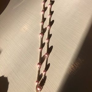 Monet Jewelry pink + gold necklace